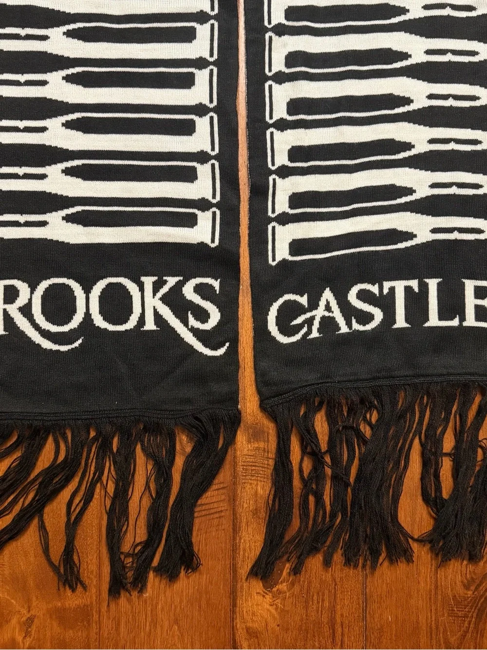 Crooks & Castles Black and White Graphic Knit Scarf